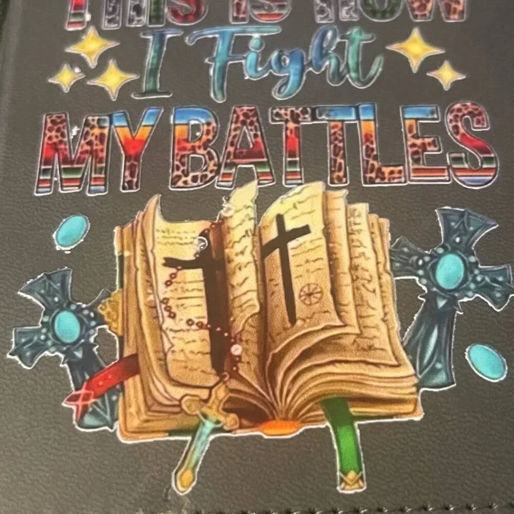 Brown Faith Journal Notebook with 'This Is How I Fight My Battles' Cover
